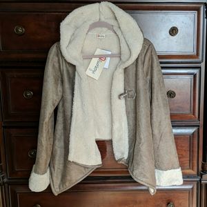 Olsenboye sherpa lined cardigan